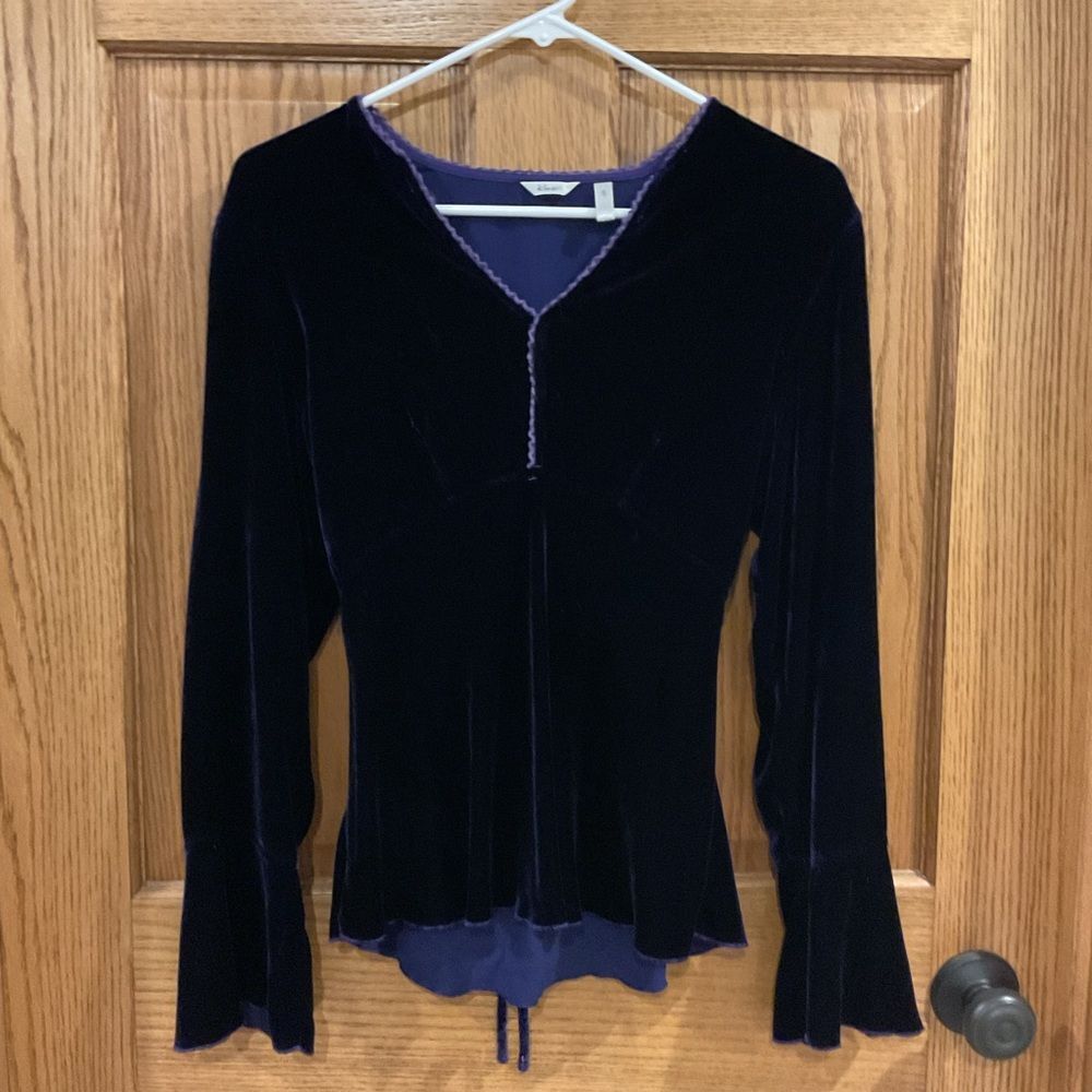 Kleen Velvet Babydoll Top Small – Deep Purple Y2K Romantic